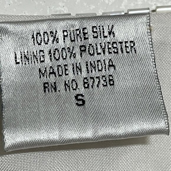 Vintage Cervelle White Beaded Floral Jacket – 100% Silk, Made in India, Small - Picture 8 of 13